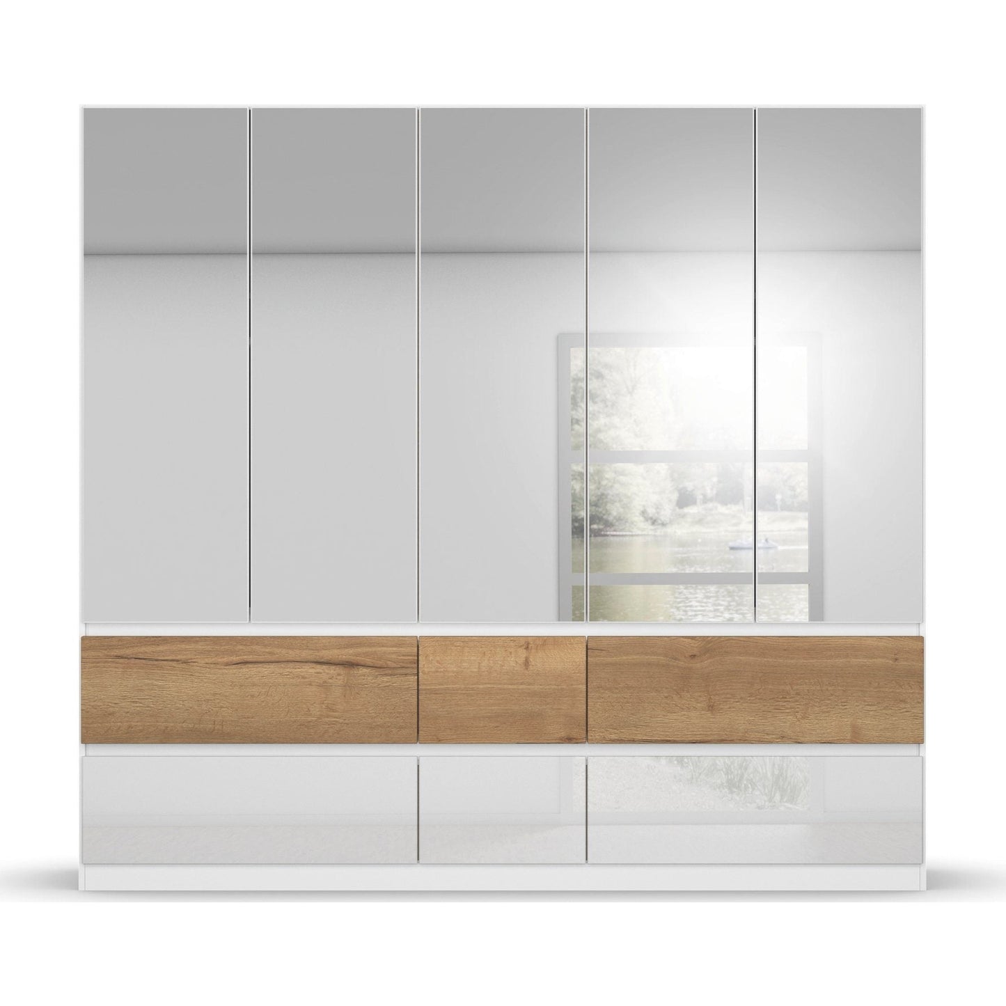 Rauch Winnipeg Wardrobe Gloss finish With Mirrors