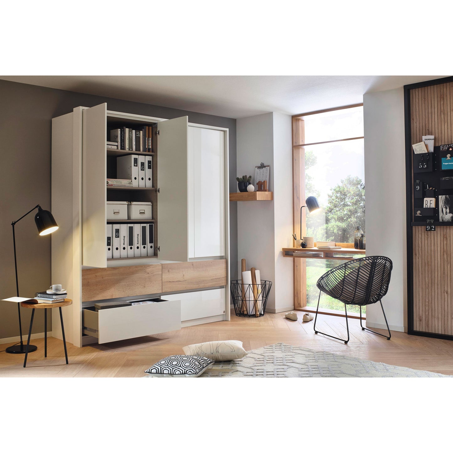 Rauch Winnipeg Wardrobe Gloss finish With Mirrors