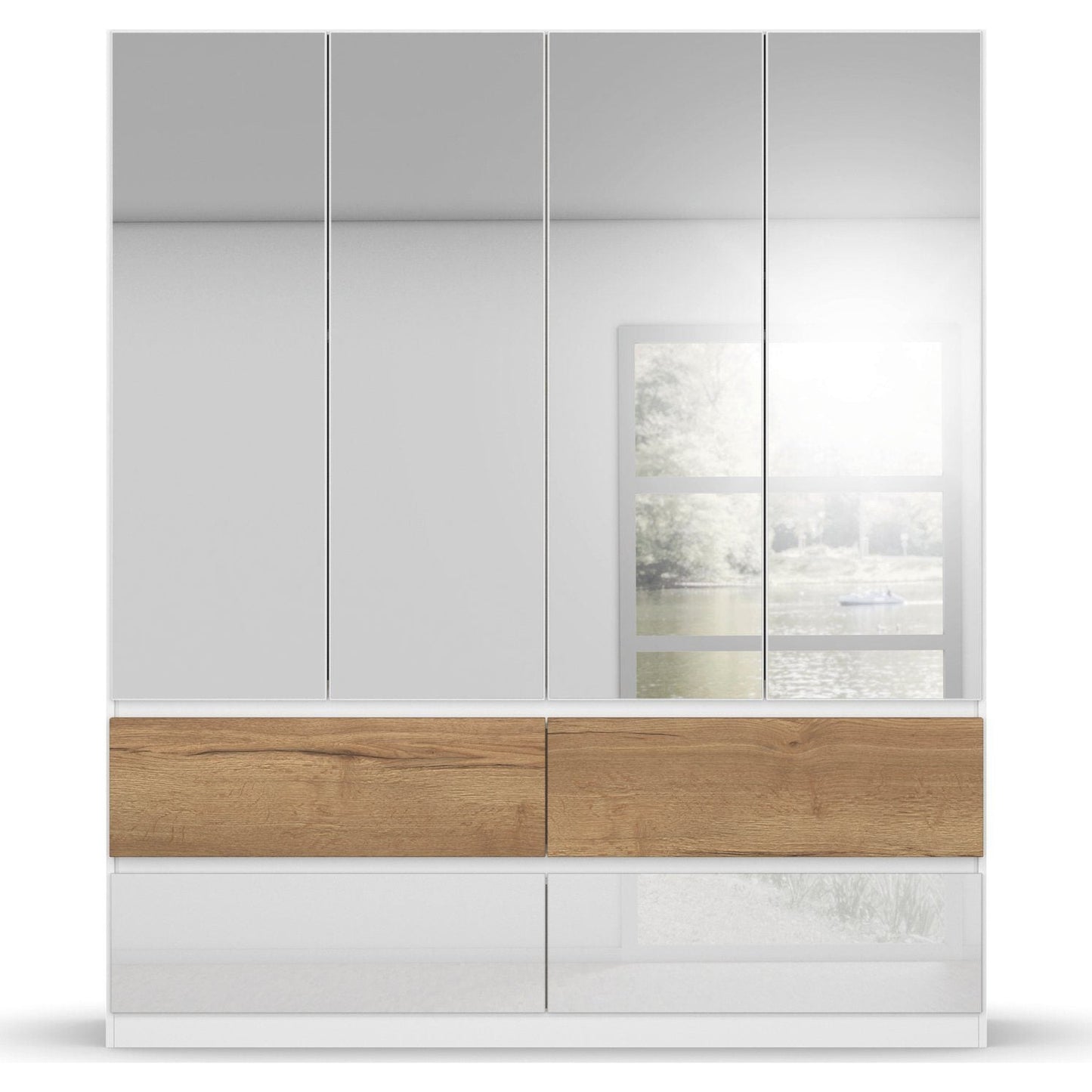 Rauch Winnipeg Wardrobe Gloss finish With Mirrors