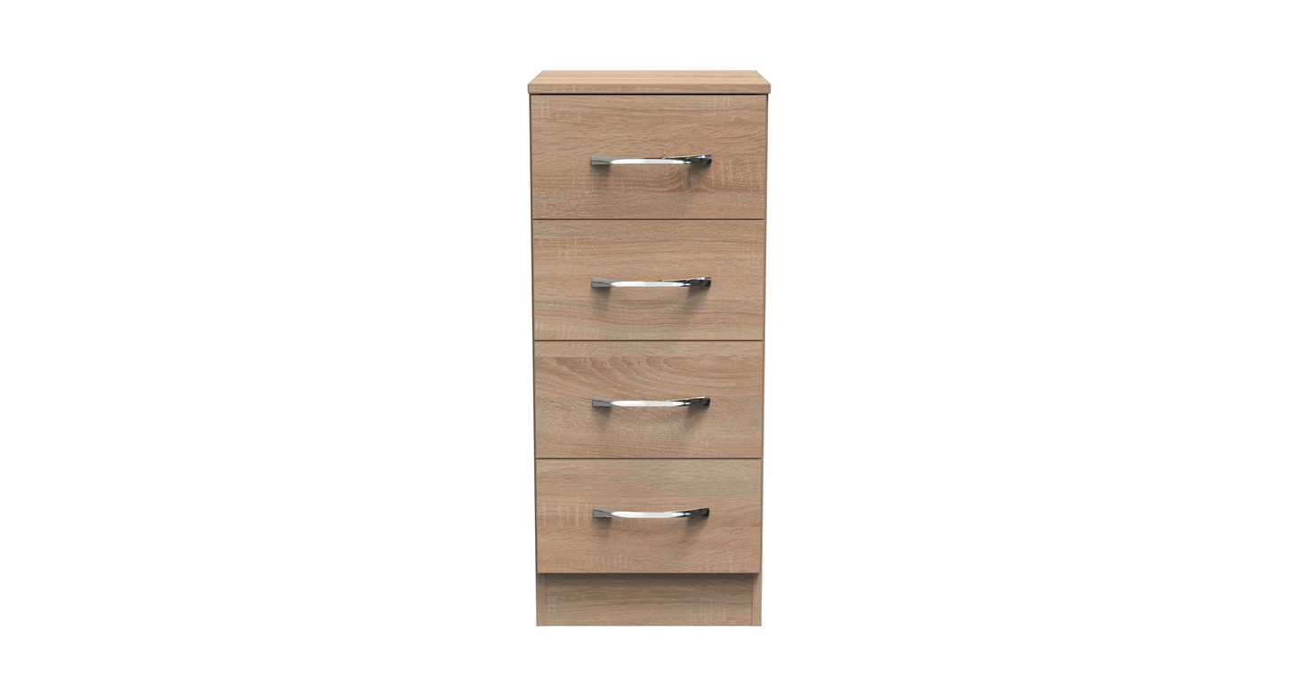 Avon 4 Drawer Bedside Cabinet