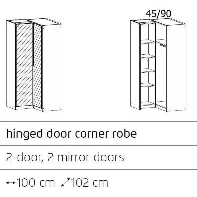 Rauch Alabama Corner Wardrobe 90 degree