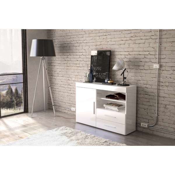 Edgeware 1 Door 2 Drawer Sideboard - White