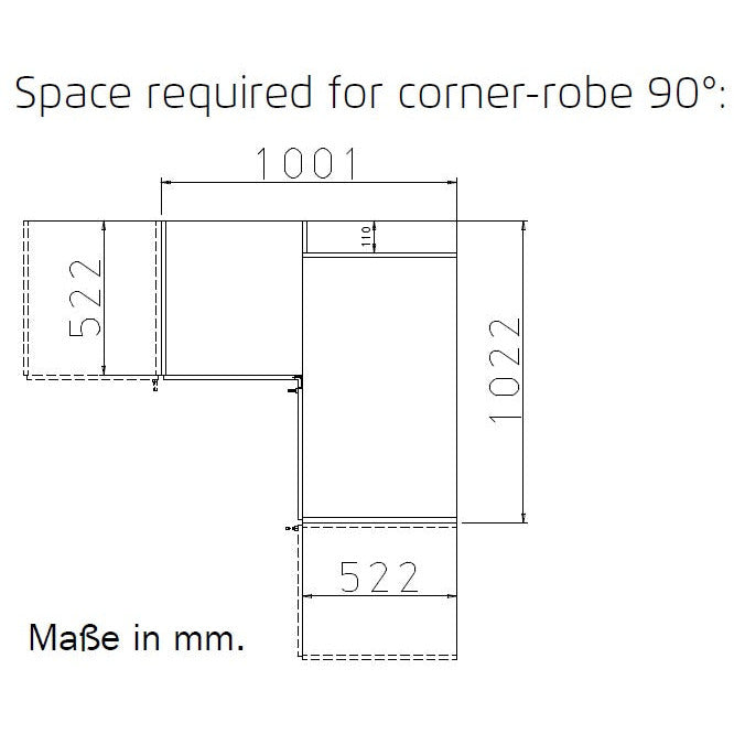 Rauch Alabama Corner Wardrobe 90 degree