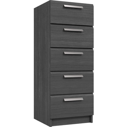 Waterfall 5 Drawer Narrow tallboy Graphite