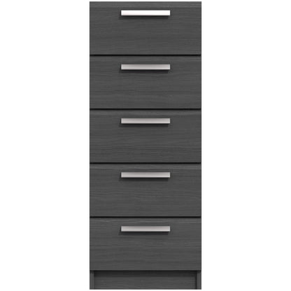 Waterfall 5 Drawer Narrow tallboy Graphite