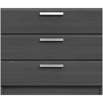 Waterfall 3 Drawer Chest of Drawers Graphite