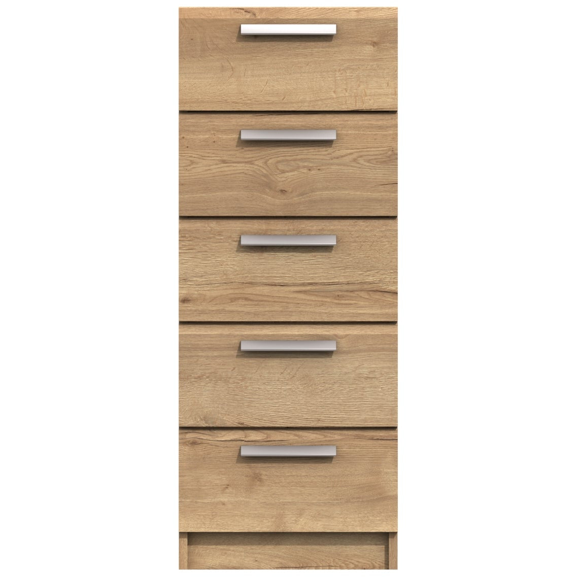 Waterfall 5 Drawer Narrow tallboy Natural Rustic Oak