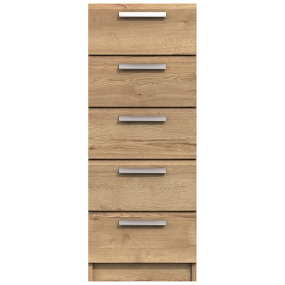 Waterfall 5 Drawer Narrow tallboy Natural Rustic Oak
