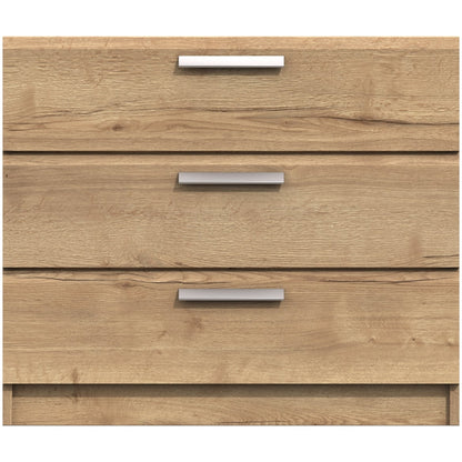 Waterfall 3 Drawer Chest Of Drawers Natural Rustic Oak