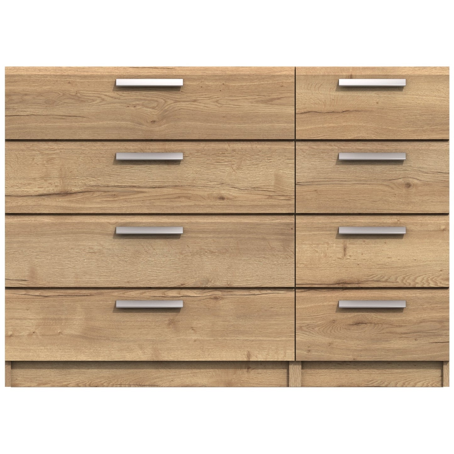 Waterfall 8 Drawer chest Natural Rustic Oak