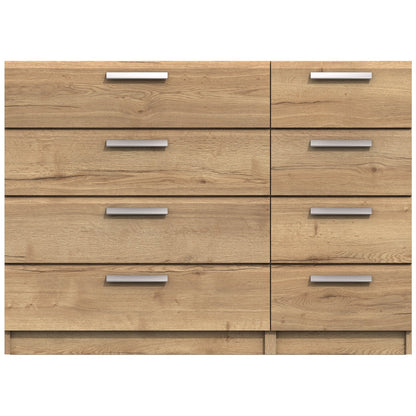 Waterfall 8 Drawer chest Natural Rustic Oak