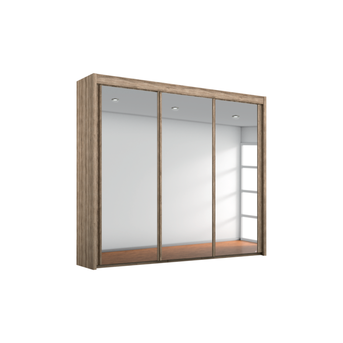 Rauch Imperial Fully Mirrored 3 Sliding Door Wardrobe 250cm