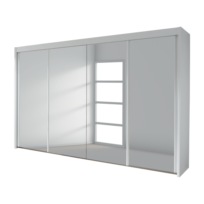 Rauch Imperial Full Mirrored 4 Sliding Door Wardrobe 320cm