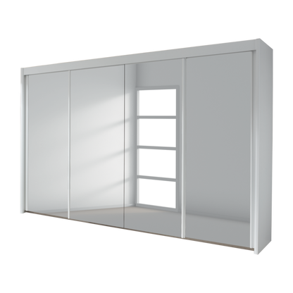 Rauch Imperial Full Mirrored 4 Sliding Door Wardrobe 320cm