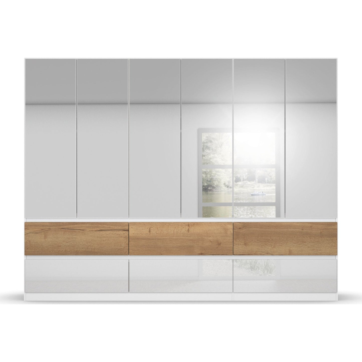 Rauch Winnipeg Wardrobe Gloss finish With Mirrors