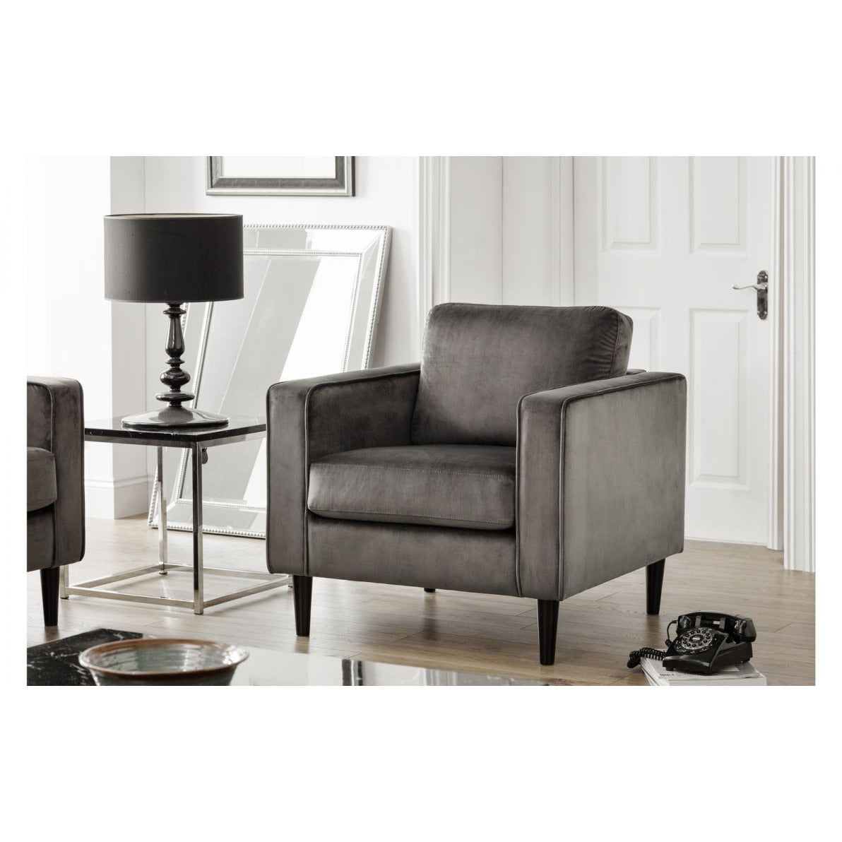Hayward  Chair Sofa Velvet Grey