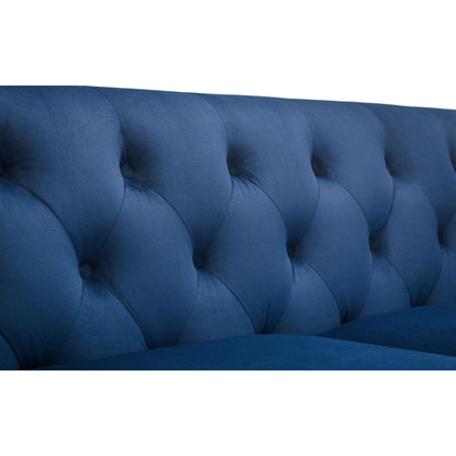 Sandringham 3 seater Blue Velvet Sofa