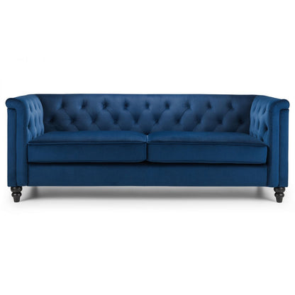 Sandringham 3 seater Blue Velvet Sofa