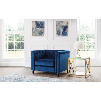 Sandringham Chair Blue Velvet