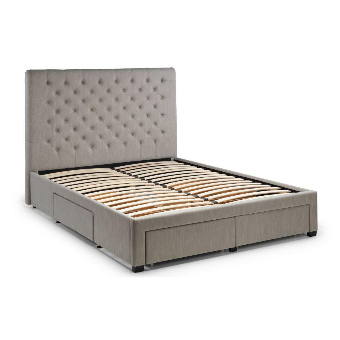 Wilton Deep Buttoned 4 Drawer Bed - Grey